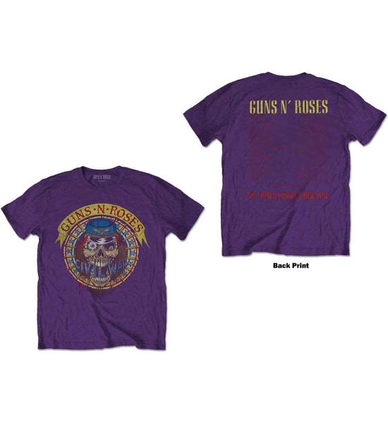 Guns N' Roses: Skull Circle (Back Print) - Purple T-Shirt