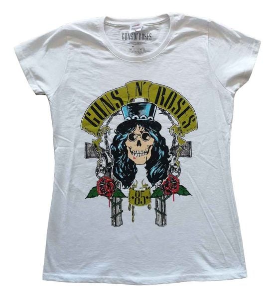 Guns N' Roses: Slash '85 - Ladies White T-Shirt