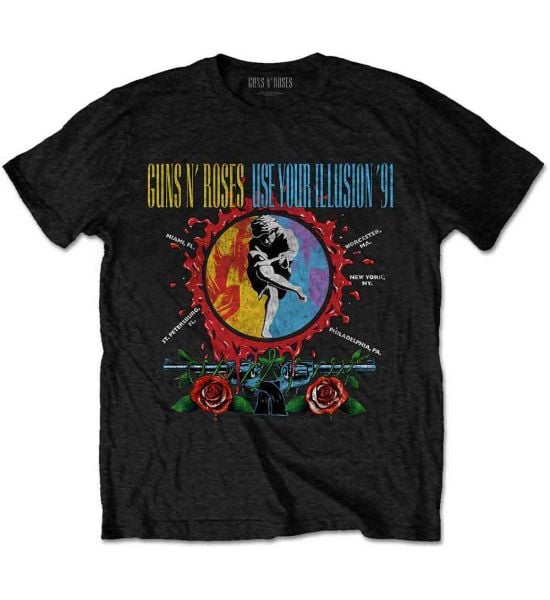 Guns N' Roses: Use Your Illusion Circle Splat - Black T-Shirt