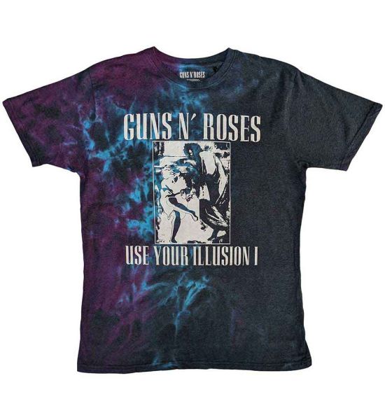 Guns N' Roses: Use Your Illusion Monochrome (Dye Wash) - Blue T-Shirt