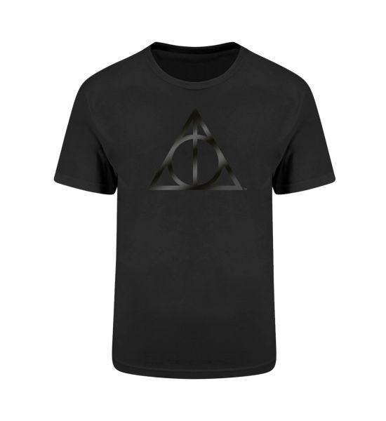 Harry Potter: Deathly Hallows Black On Black T-Shirt