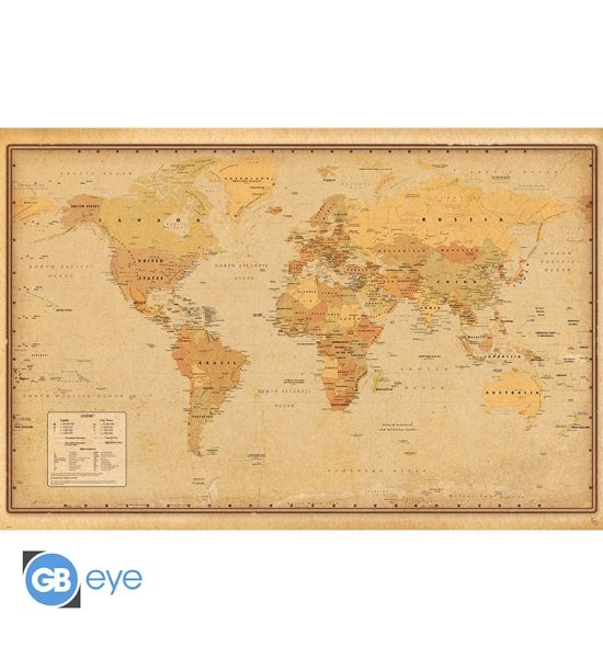 Harper Collins: Antique World Map 21 Poster (91.5x61cm)