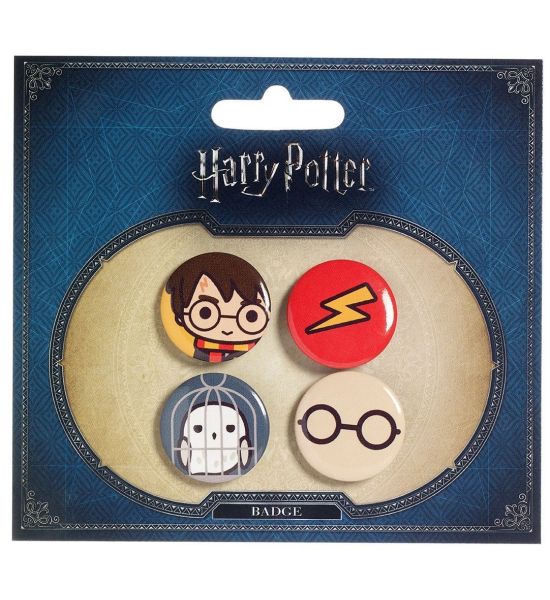 Harry Potter: Harry Potter & Hedwig Cutie Button Badge 4-Pack Preorder