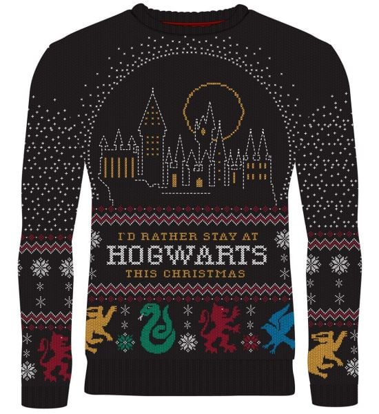 Harry Potter: I'd Rather Stay at Hogwarts Ugly Christmas Sweater/Jumper