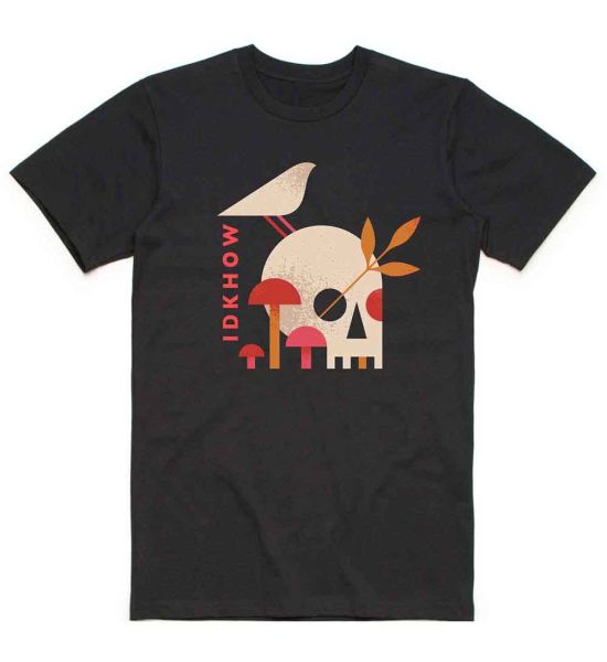 iDKHow: Mushroom Skull - Black T-Shirt