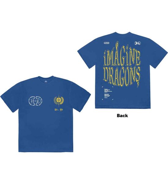 Imagine Dragons: Lyrics (Back Print) - Blue T-Shirt