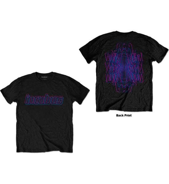 Incubus: Trippy Neon (Back Print) - Black T-Shirt