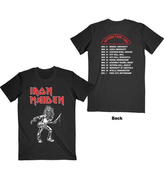 Iron Maiden: Autumn Tour 1980 (Back Print) - Black T-Shirt