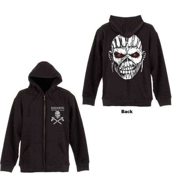 Iron Maiden: Eddie Axe (Back Print) - Black Zip-up Hoodie