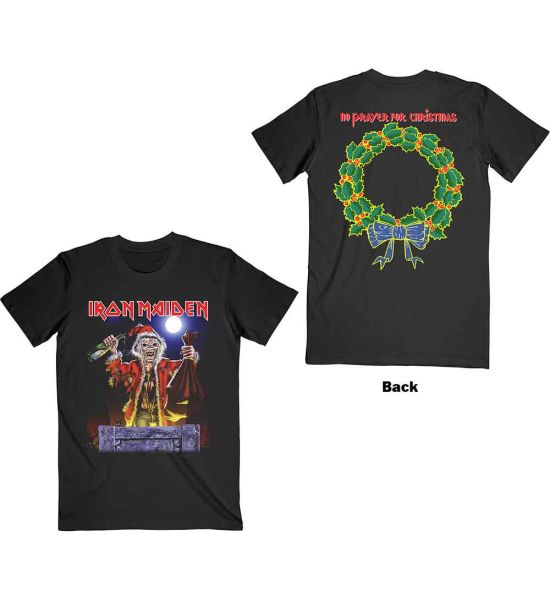 Iron Maiden: No Prayer For Christmas (Back Print) - Black T-Shirt