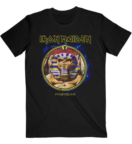 Iron Maiden: Powerslave Mummy Circle - Black T-Shirt