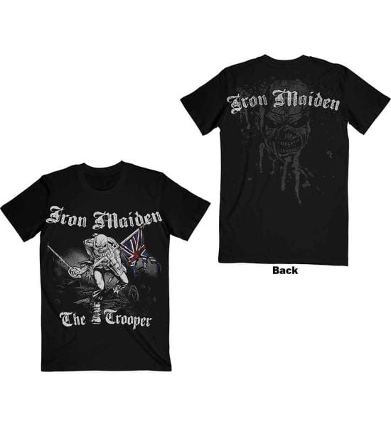 Iron Maiden: Sketched Trooper (Back Print) - Black T-Shirt