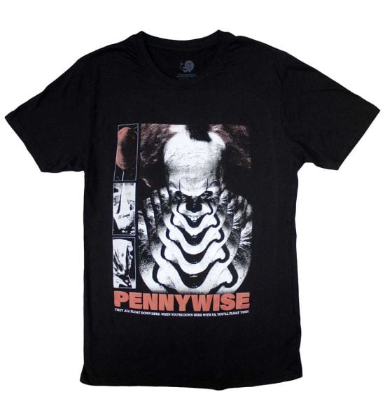 IT: Pennywise You'll Never Float Too - Black T-Shirt