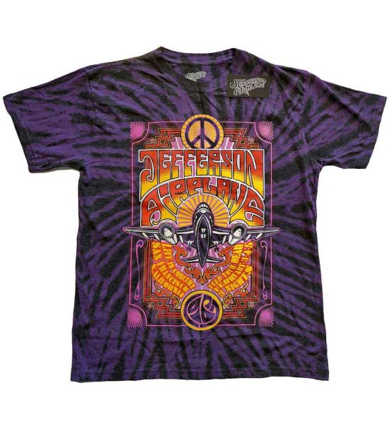 Jefferson Airplane: Live in San Francisco, CA (Dip Dye, Dye Wash) - Purple T-Shirt