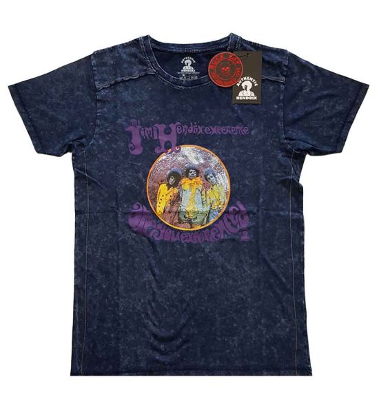 Jimi Hendrix: Experienced (Snow Wash, Dye Wash) - Navy Blue T-Shirt