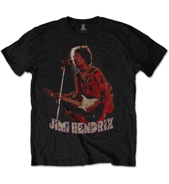 Jimi Hendrix: Orange Kaftan - Black T-Shirt