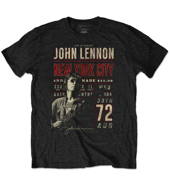 John Lennon: NYC '72 (Eco Friendly) - Black T-Shirt