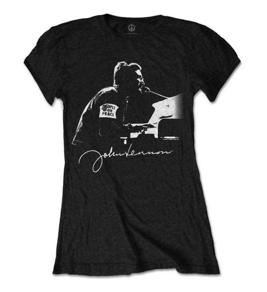 John Lennon: People for Peace - Ladies Black T-Shirt