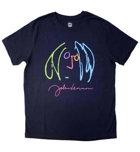 John Lennon: Self Portrait Full Colour - Blue T-Shirt