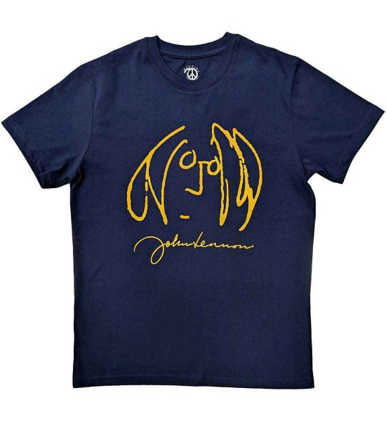 John Lennon: Self Portrait - Navy Blue T-Shirt