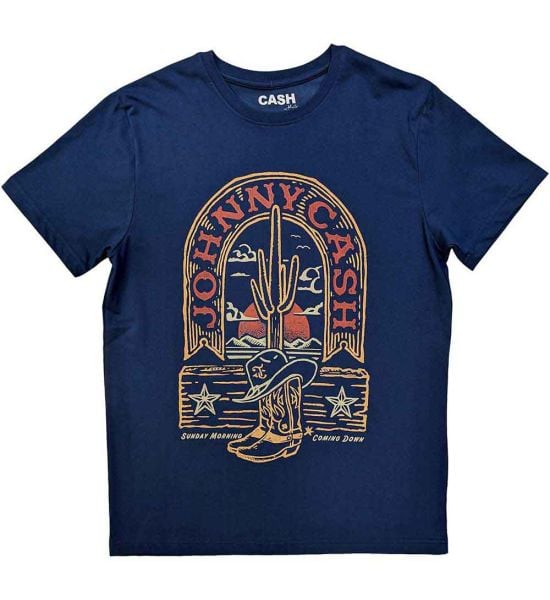 Johnny Cash: Sunday Morning - Denim Blue T-Shirt