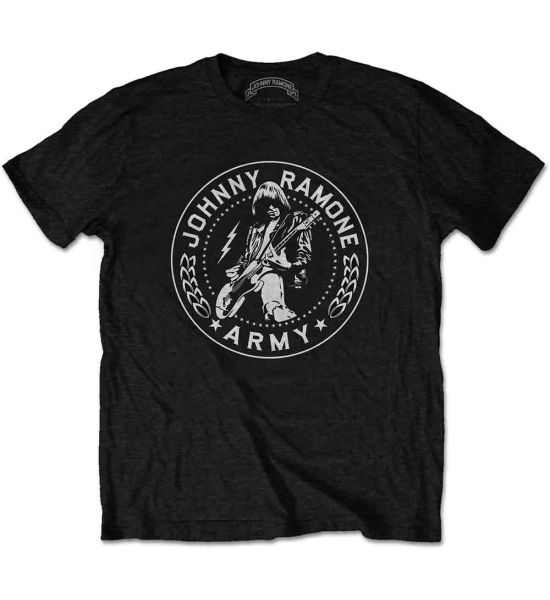 Johnny Ramone: Army Seal - Black T-Shirt