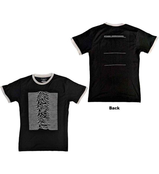 Joy Division: Unknown Pleasures (Back Print) - Black T-Shirt