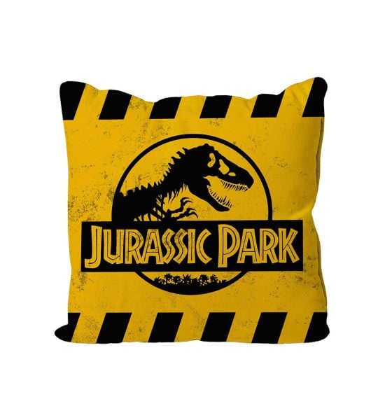 Jurassic Park: Caution Yellow Logo Cushion (40cm x 40cm)