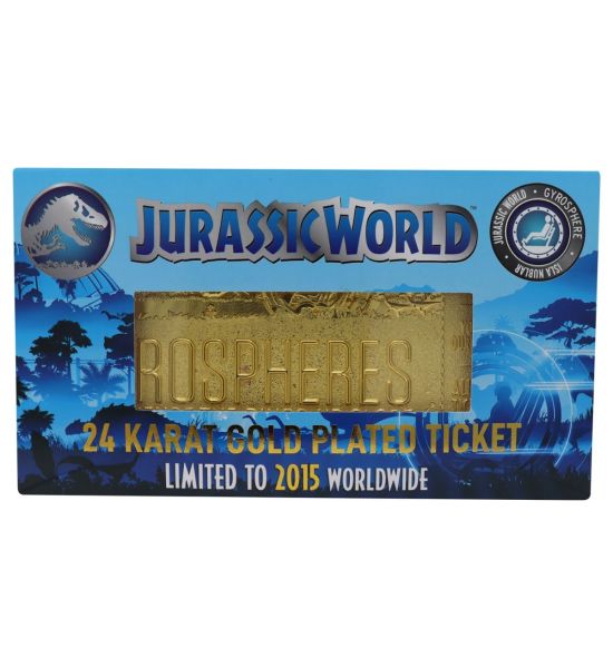 Jurassic World: Gyrosphere Limited Edition 24K Gold Plated Ticket