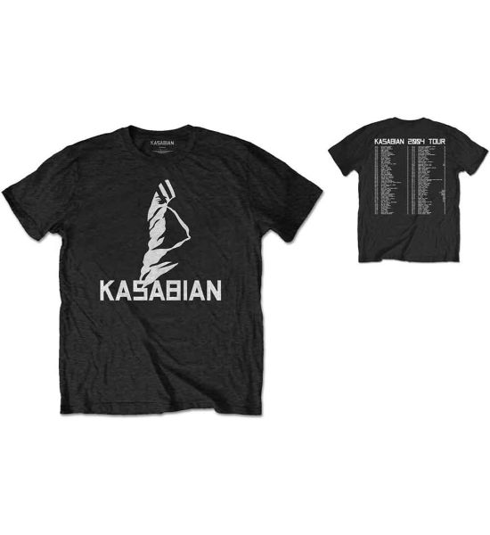 Kasabian: Ultra Face 2004 Tour (Back Print) - Black T-Shirt