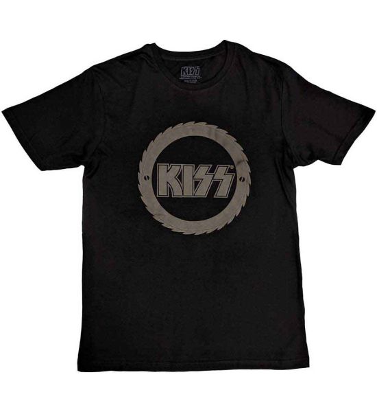 KISS: Buzzsaw Logo (Hi-Build) - Black T-Shirt