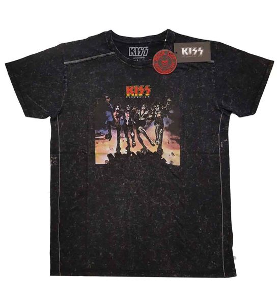 KISS: Destroyer (Snow Wash, Dye Wash) - Black T-Shirt