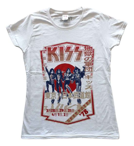 KISS: Destroyer Tour '78 - Ladies White T-Shirt