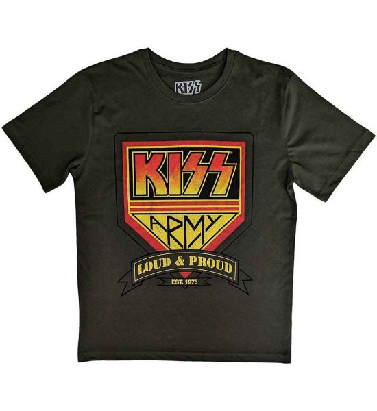 KISS: Loud & Proud - Military Green T-Shirt