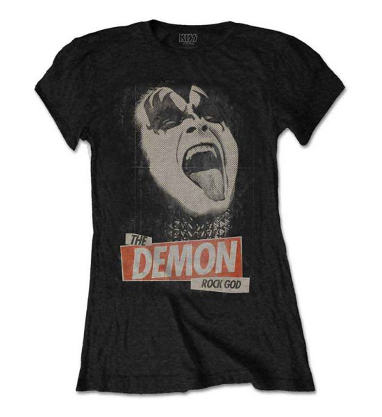 KISS: The Demon Rock - Ladies Black T-Shirt