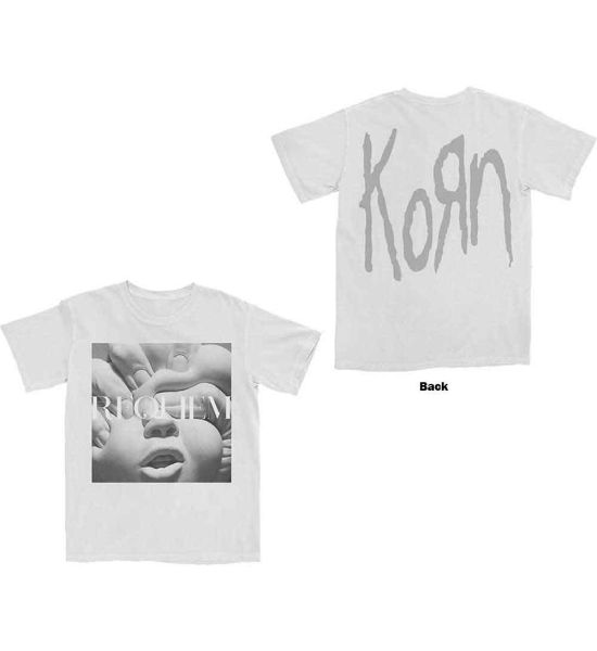 Korn: Requiem Album Cover (Back Print) - White T-Shirt