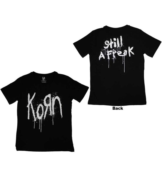 Korn: Still A Freak (Back Print) - Ladies Black T-Shirt