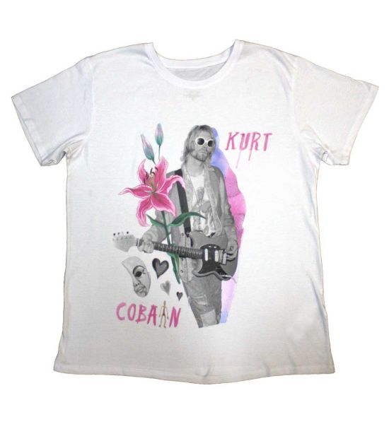 Kurt Cobain: Flower - White T-Shirt