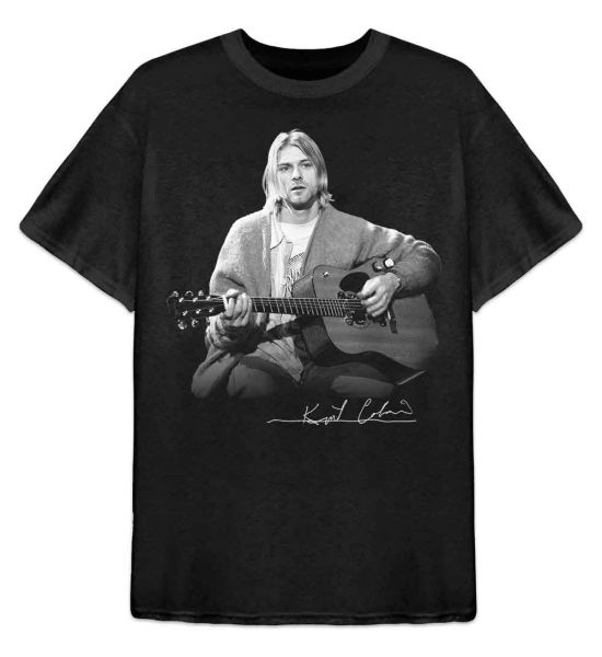 Kurt Cobain: Guitar Live Photo - Black T-Shirt