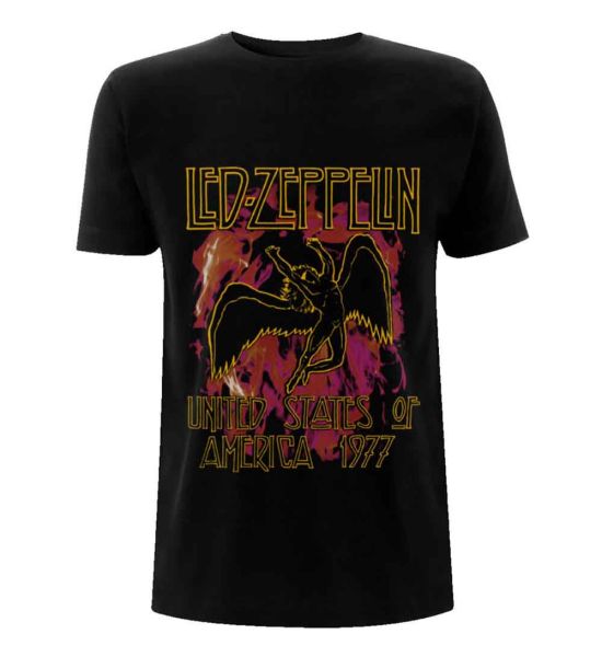 Led Zeppelin: Black Flames - Black T-Shirt