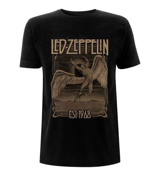 Led Zeppelin: Faded Falling - Black T-Shirt