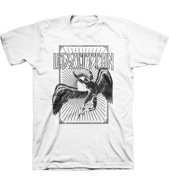 Led Zeppelin: Icarus Burst - White T-Shirt