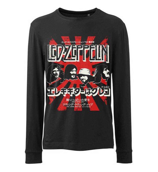 Led Zeppelin: Japanese Burst - Black Long Sleeve T-Shirt