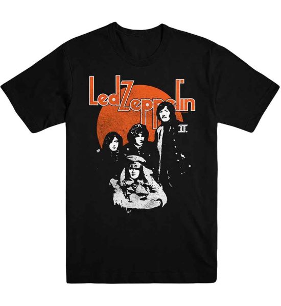 Led Zeppelin: Orange Circle - Black T-Shirt