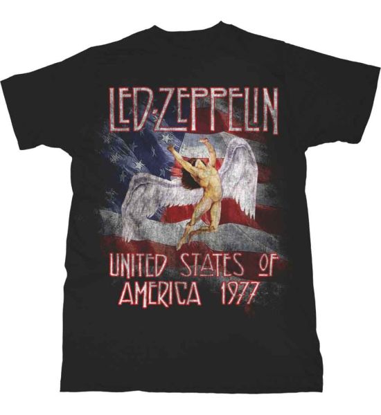 Led Zeppelin: Stars N' Stripes USA '77. - Black T-Shirt