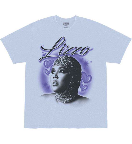 Lizzo: Special Hearts Airbrush - Blue T-Shirt