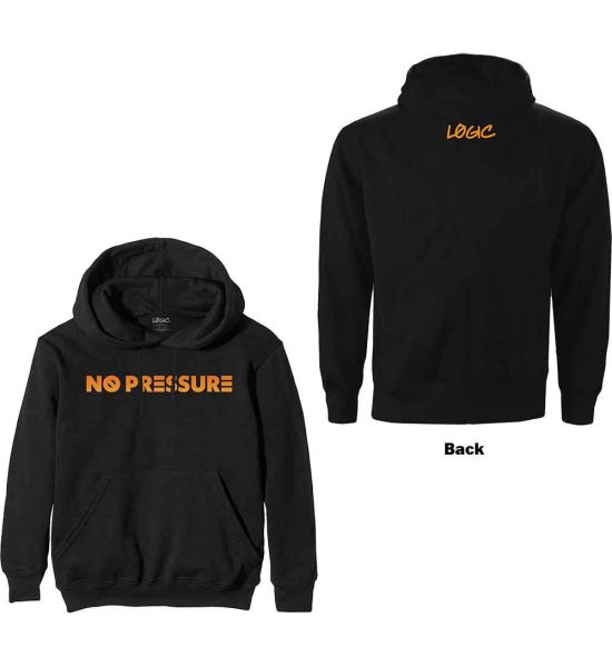 Logic: No Pressure Gradient (Back Print) - Black Pullover Hoodie