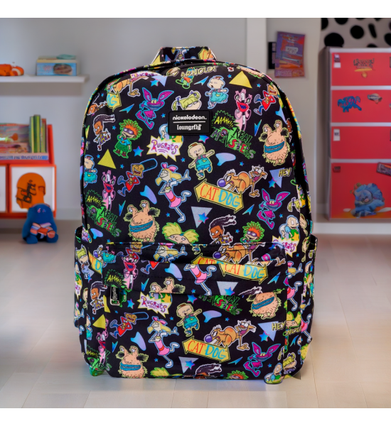 Loungefly Nickelodeon: Retro AOP Full Size Nylon Backpack