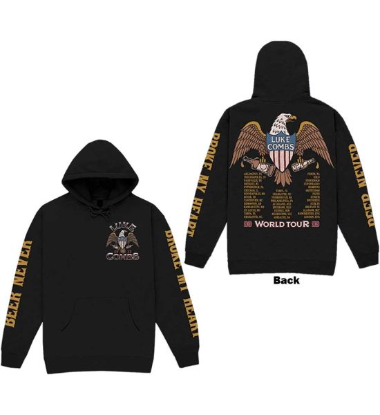 Luke Combs: Tour '23 Eagle (Back Print) - Black Pullover Hoodie