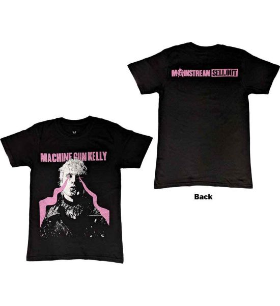 Machine Gun Kelly: Laser Eye (Back Print, Super-Size Front Print, Wide Back Print) - Black T-Shirt